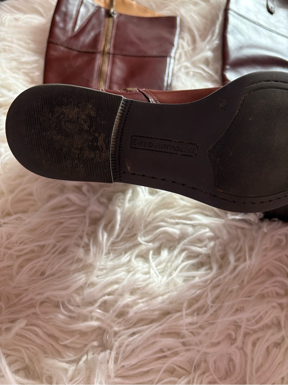 Enzo Angiolini Brown Leather Knee High Riding Boots Size 6M - Picture 3 of 7